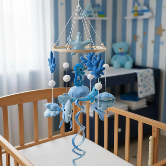 Coastal Baby Mobile | Handmade Felt Ocean Sea Life Nursery Decor