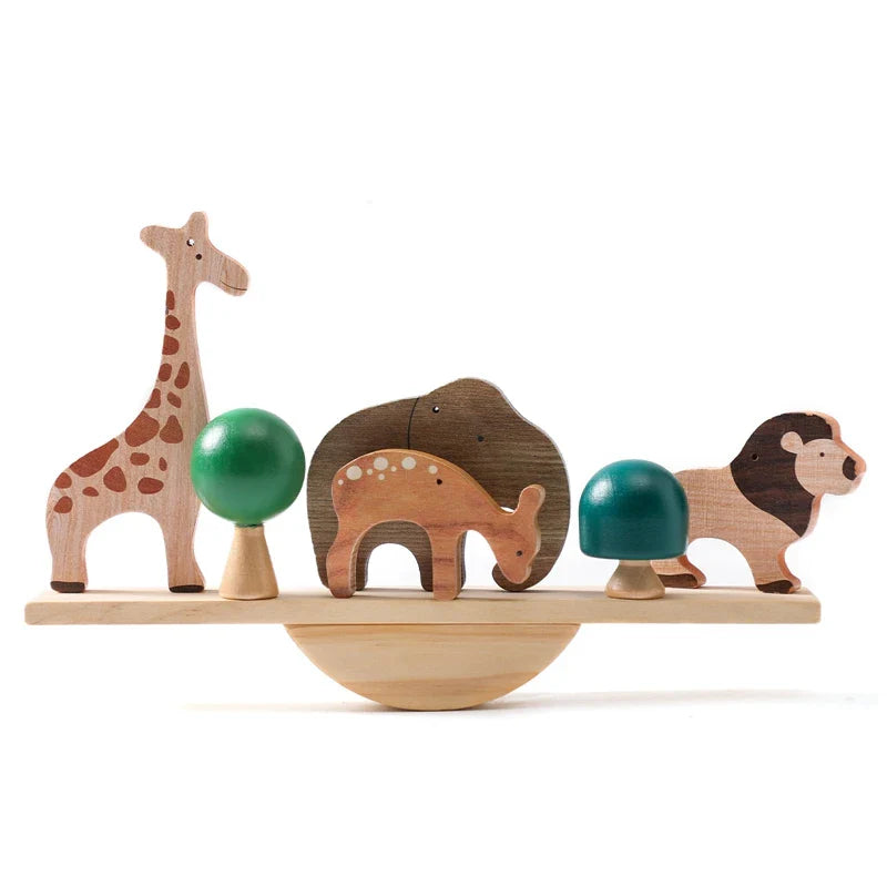 Wooden Tree Toys Balance Toys Wooden Peg Dolls Preschool Learning Educational Montessori Toys, Natural Woodland Trees Creative Accessories for Home Decor