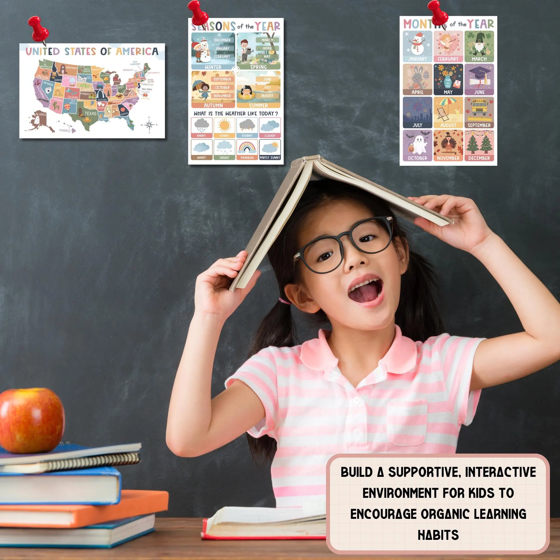 16PCS Boho Educational Posters Set for Toddlers | Calm Learning Charts | Montessori Preschool Wall Decor | Homeschool Classroom Posters