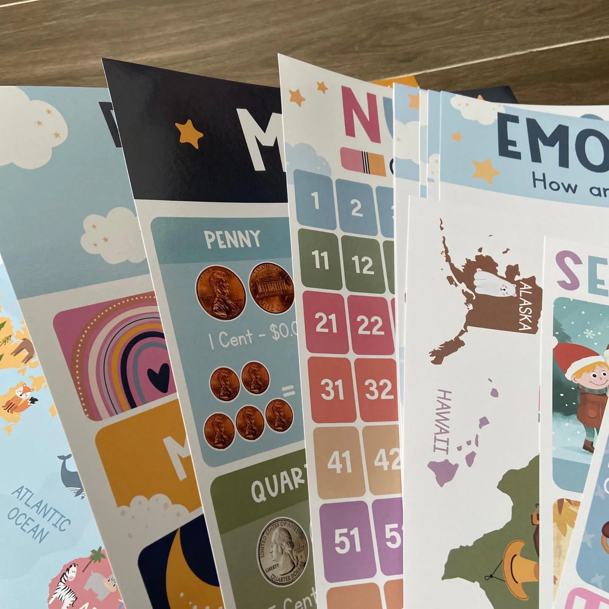 16PCS Boho Educational Posters Set for Toddlers | Calm Learning Charts | Montessori Preschool Wall Decor | Homeschool Classroom Posters