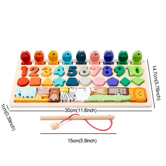Toddler Montessori Toys Shape & Number Matching,Fishing Game,Animal Puzzleto Exercise Fine Motor Skills for Boys and Girlsl