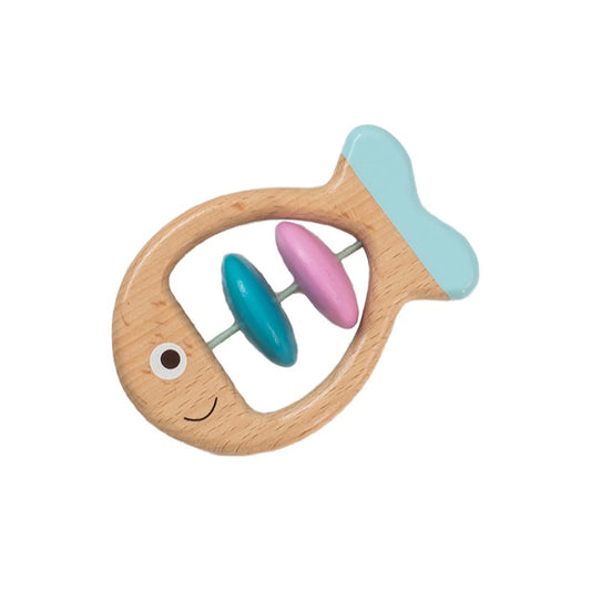 Montessori Wooden Rattle Toy Set for Infant Baby Boys Girls 0-6 Months,Montessori Baby Toys 6-12 Months,Toddler Development Toys,Baby Sensory Toy,Set of 5,Baby Shower Gifts