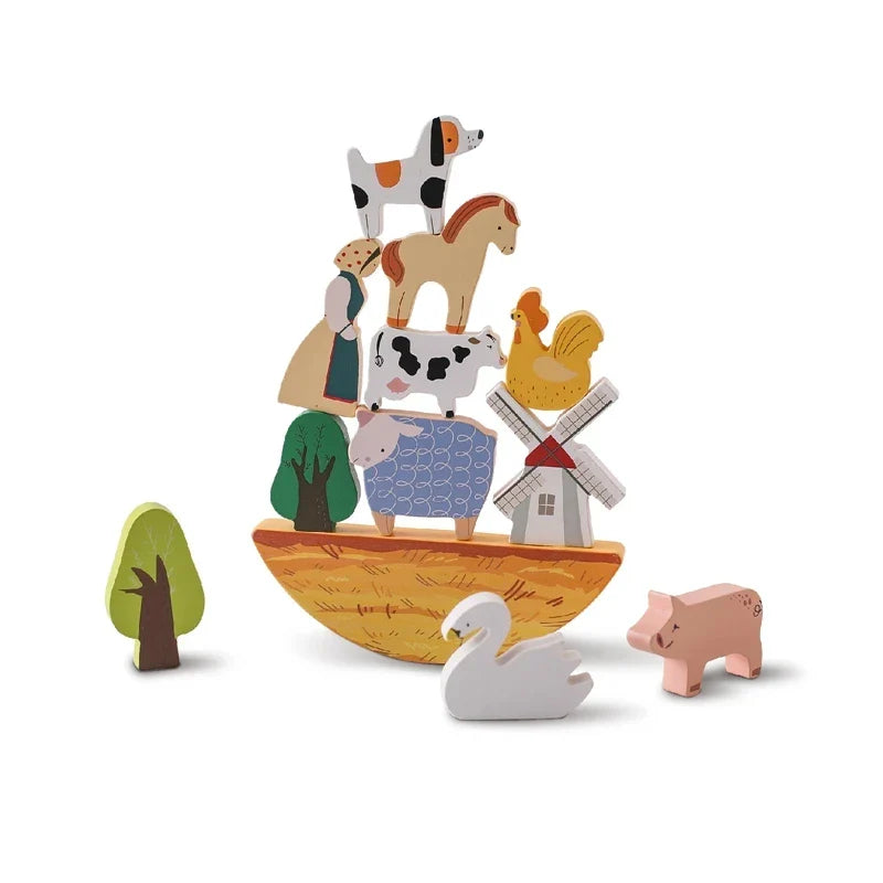 Wooden Tree Toys Balance Toys Wooden Peg Dolls Preschool Learning Educational Montessori Toys, Natural Woodland Trees Creative Accessories for Home Decor