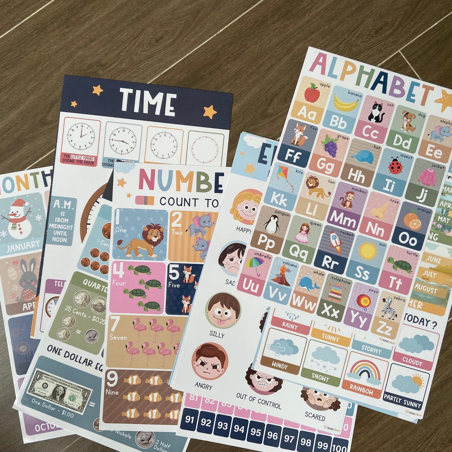 16PCS Boho Educational Posters Set for Toddlers | Calm Learning Charts | Montessori Preschool Wall Decor | Homeschool Classroom Posters
