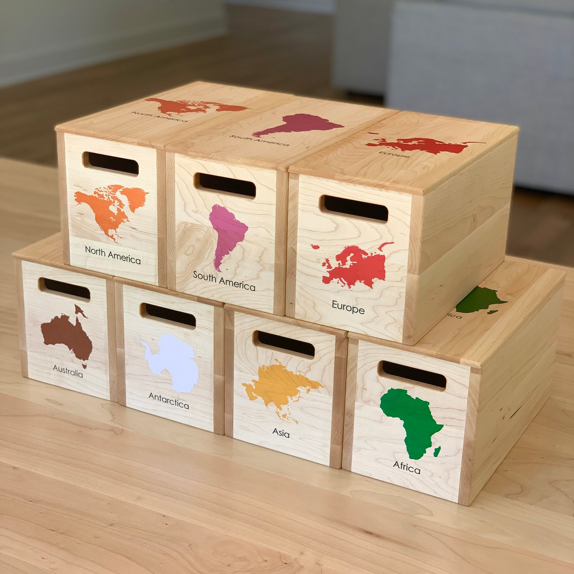SET of 7 Montessori Continent Boxes