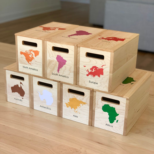 SET of 7 Montessori Continent Boxes